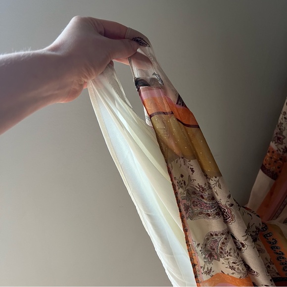 Zara Cream and Orange Tiered Maxi Sundress - Picture 11 of 15